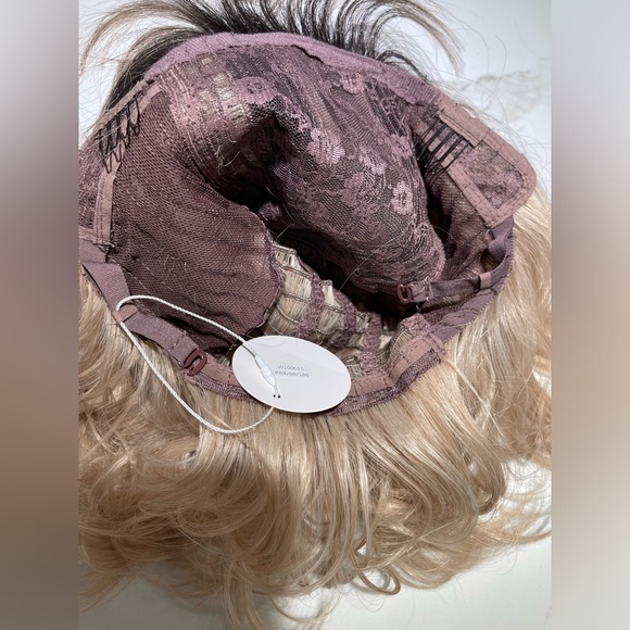 HAIR, 12” long, with bangs, crimped/wavy, dark gray to blonde ends - Picture 9 of 9